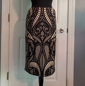 Beige by eci pull on black pencil skirt NWOT M